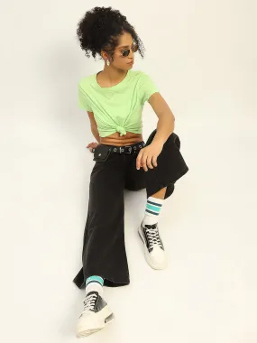 Madame Wide Leg Charcoal Cotton Denim Low Effort