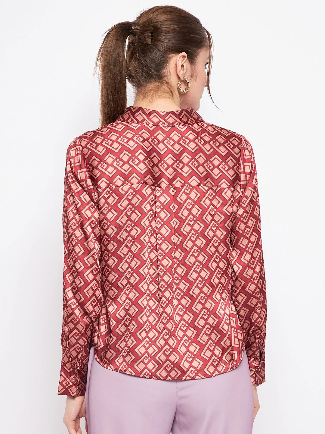 Sustainable fashion Cool Comfort Madame Women Printed Rosewood Shirt