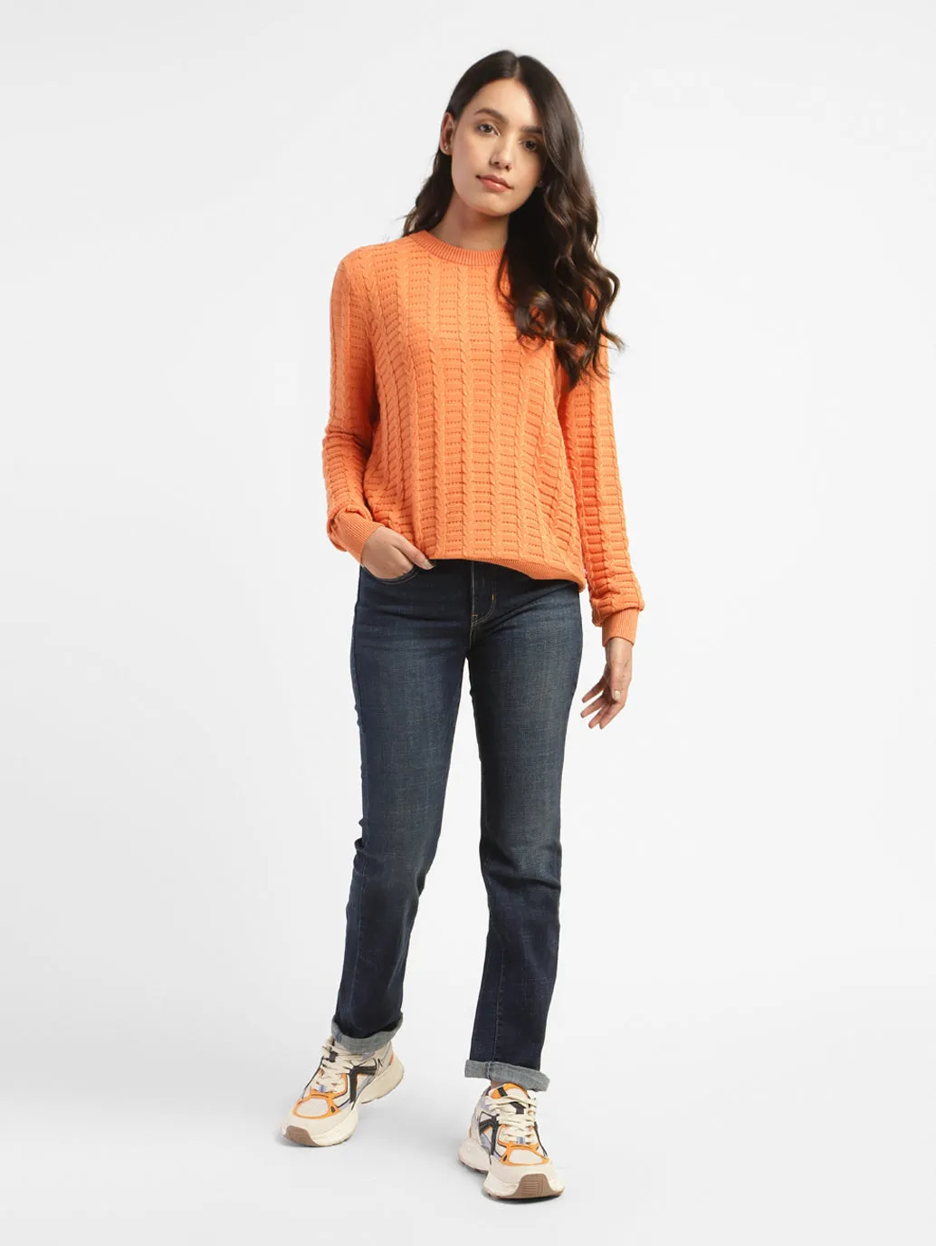 Women's 312 Blue Straight Fit Mid Rise Jeans Anytime Fit