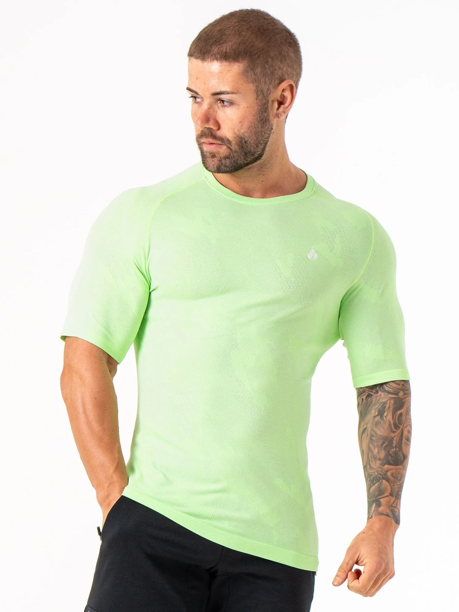 Aero Core Seamless T-Shirt - Lime Buttery Soft Fabric Sporty Look