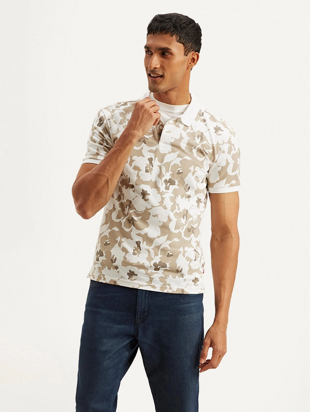 Men's Abstract Slim Fit Polo T-shirt All-Purpose Wear Breathable mesh