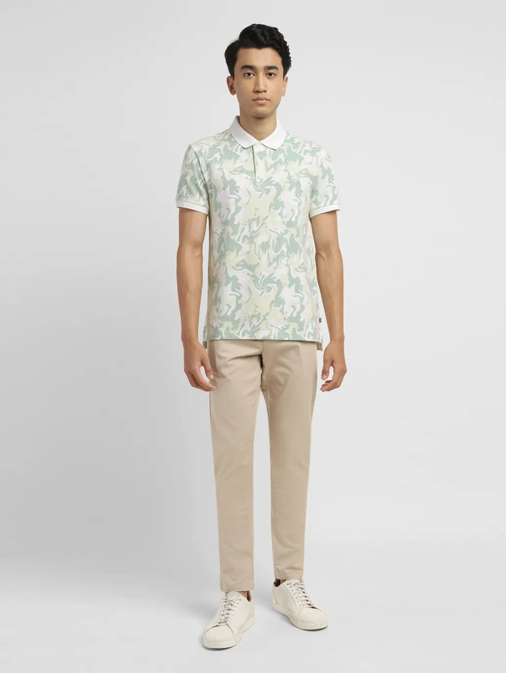 Casual Shirt Breathable Underarm Vents Men's All Over Printed Slim Fit Polo T-shirt