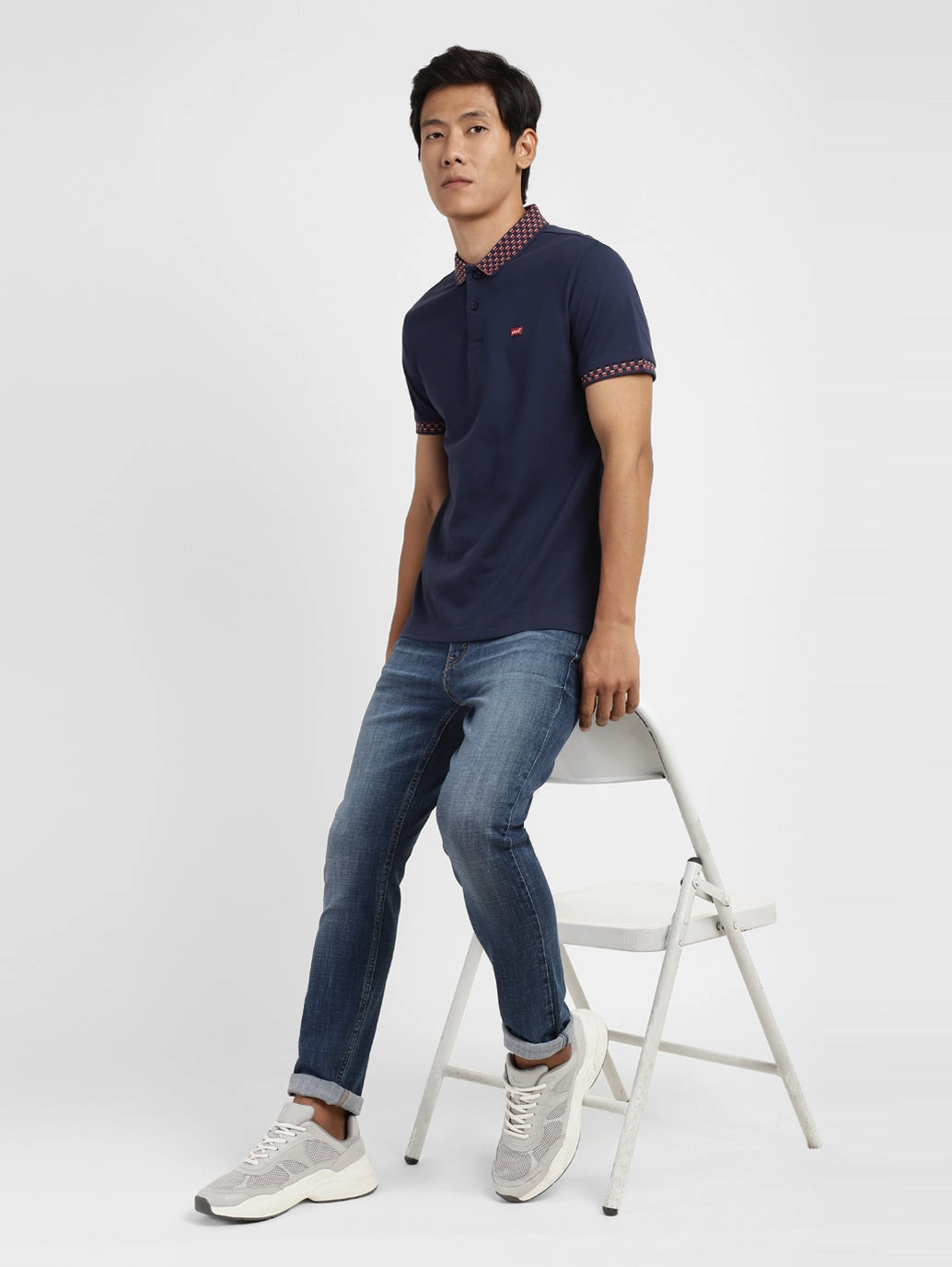 Men's Blue Polo T-Shirt Fit For Comfort Unstructured Silhouette