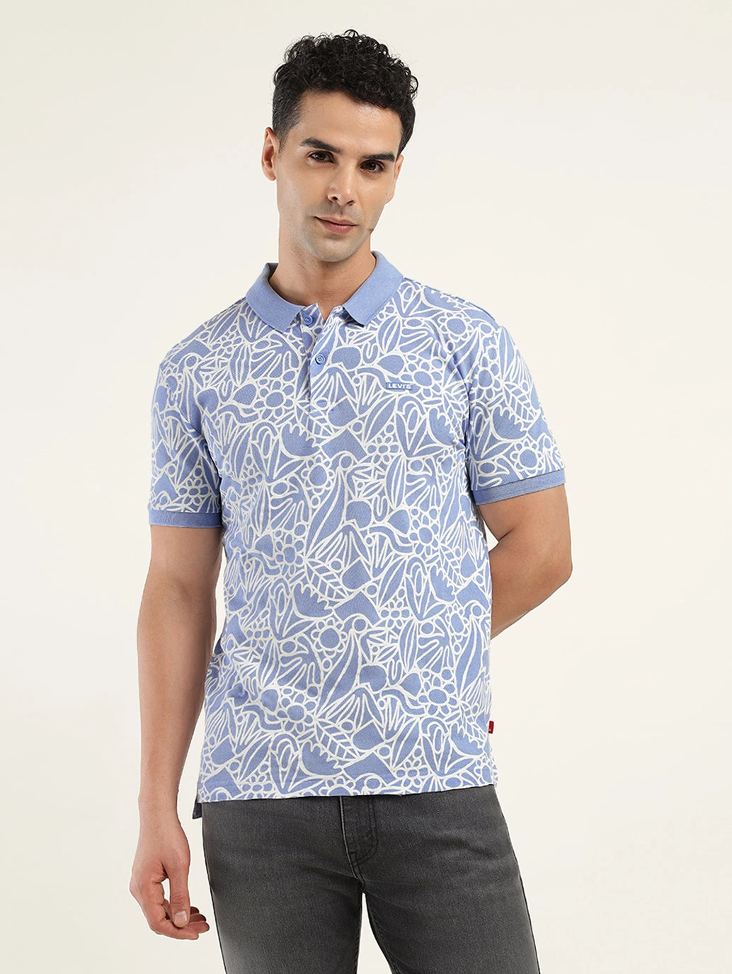 Men's Printed Polo T-shirt Thermoregulating Fabric