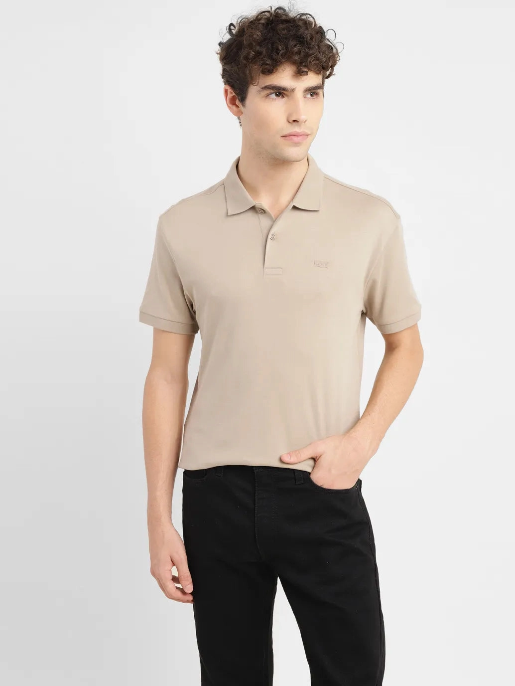 Men's Solid Slim Fit Polo T-shirt Cozy Comfort