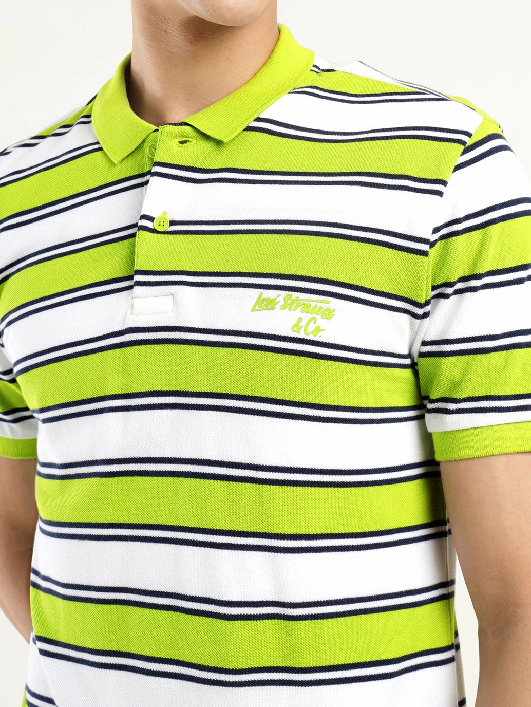Fashionable Design Summer Staple Men's Striped Polo T-shirt