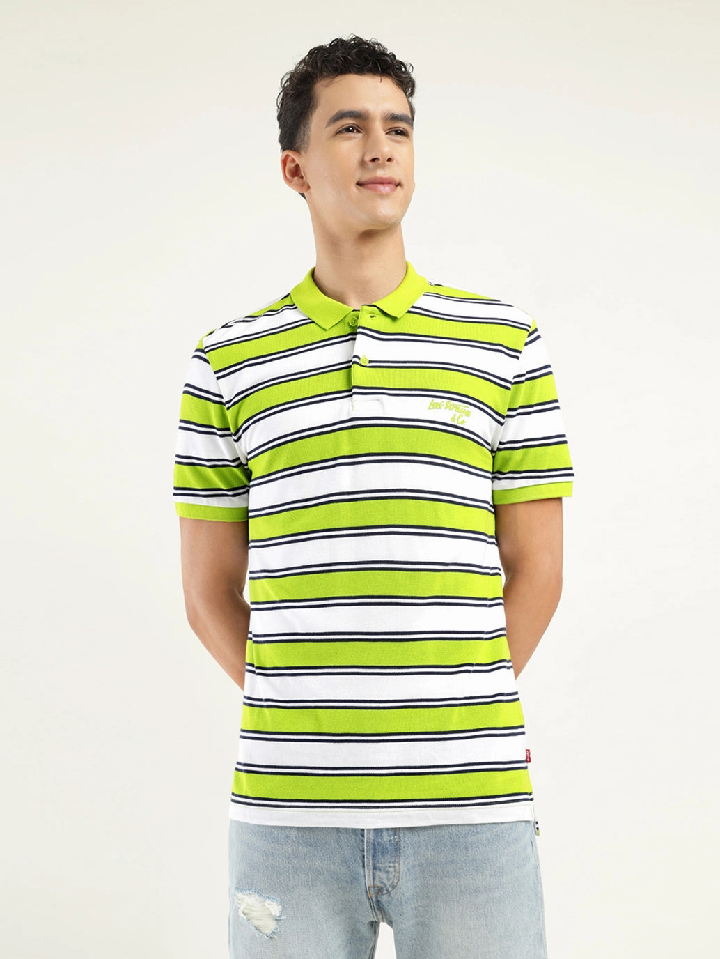 Performance Polo Anti Pilling Surface Men's Striped Polo T-shirt