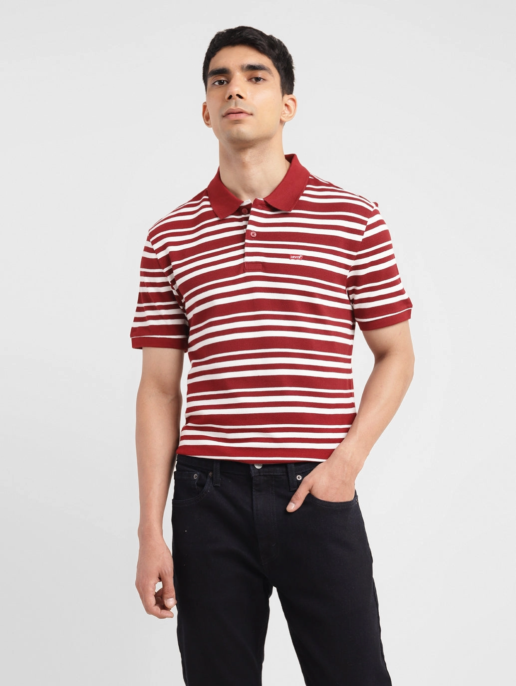 Casual Fit Everyday Basic Men's Striped Slim Fit Polo T-shirt