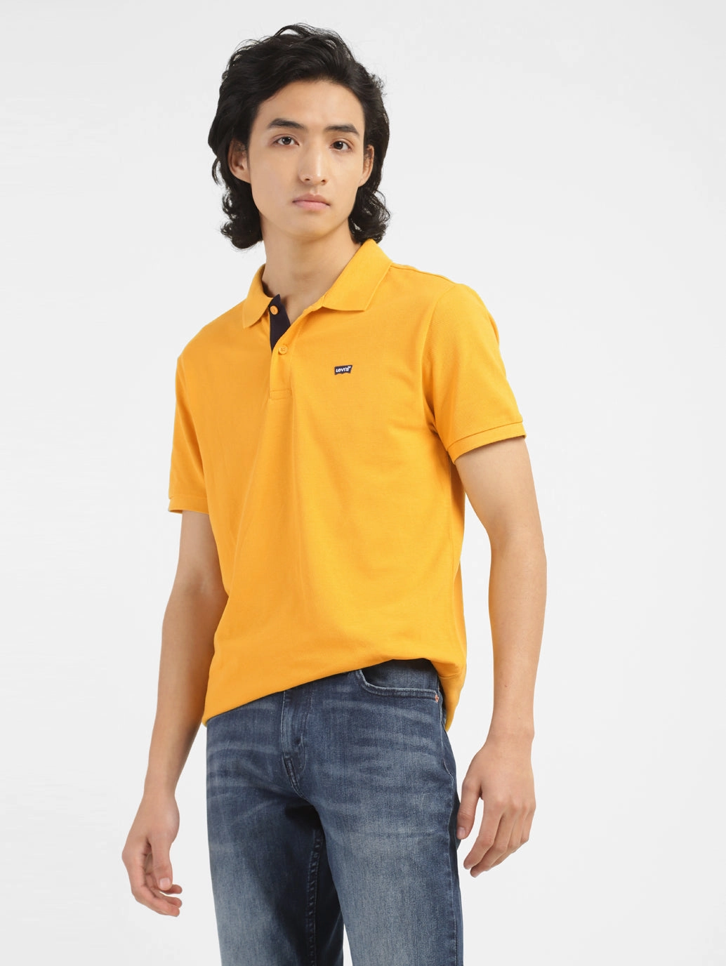 Men's Yellow Polo Collar T-Shirt Trendy Outfit Polo Player