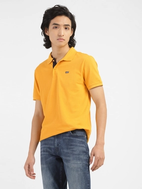 Everyday Essentials cotton shirt Men's Yellow Polo Collar T-Shirt