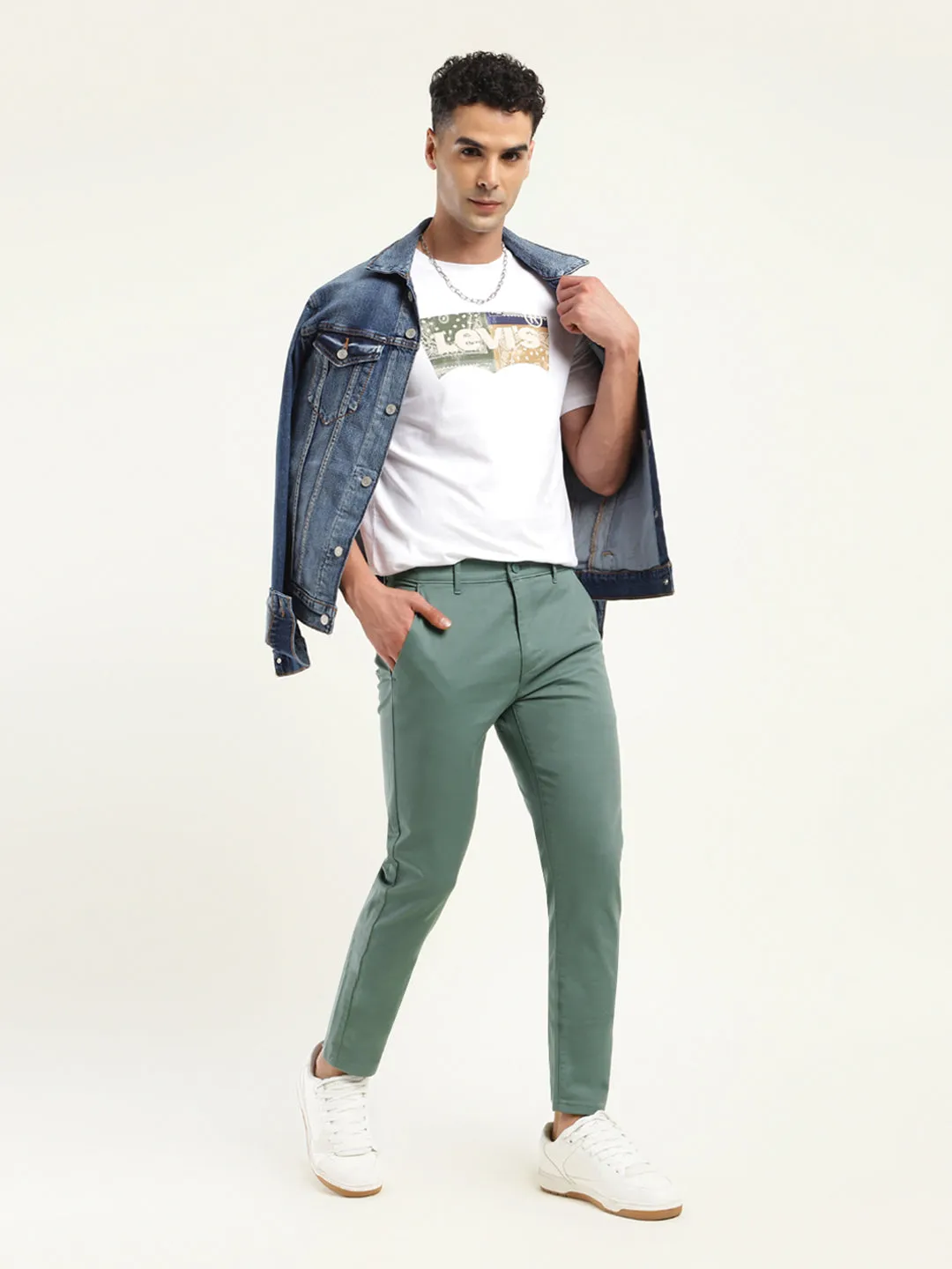 Men's 512 Slim Tapered Fit Light Green Chinos StretchFabric