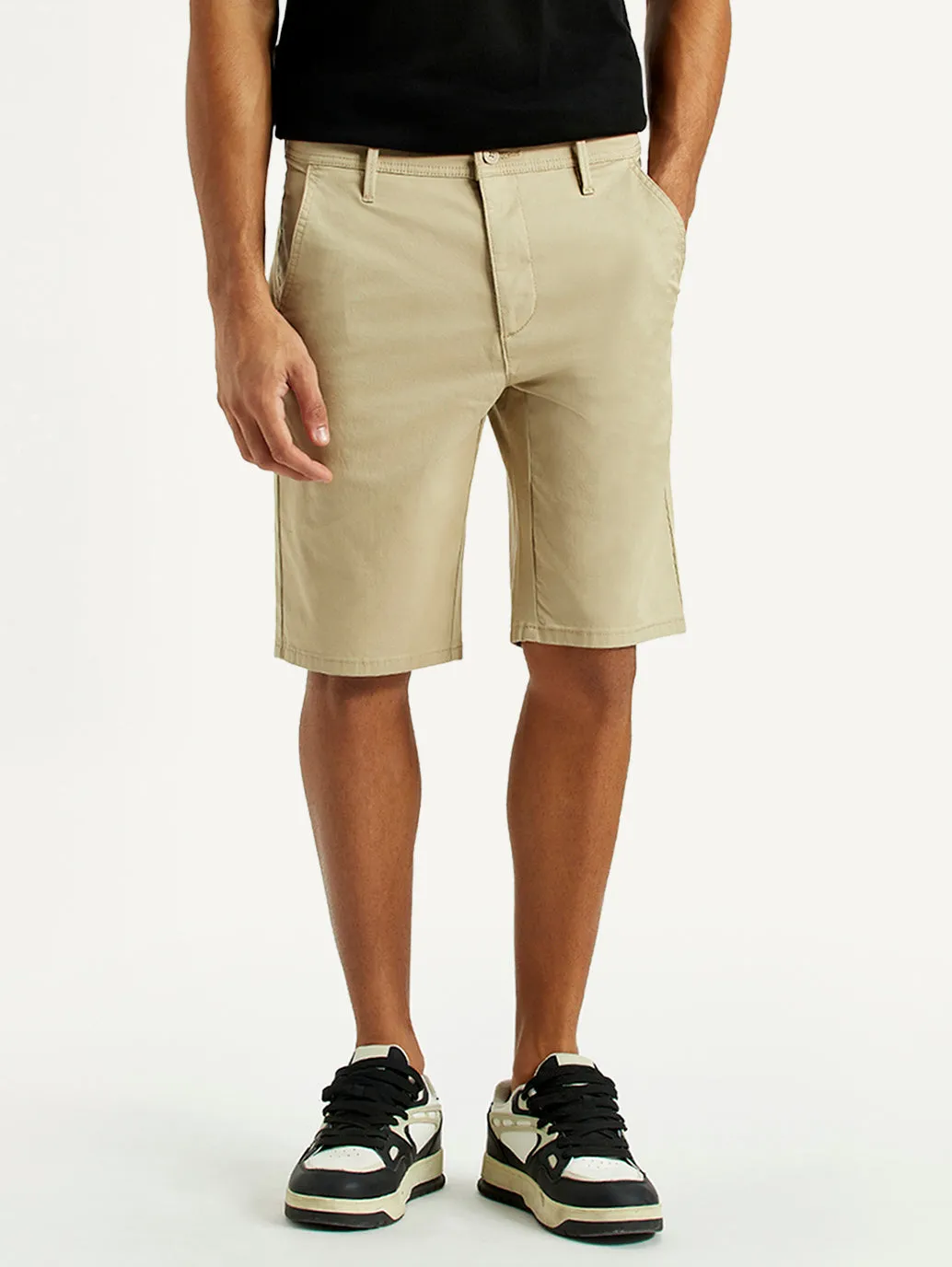 Chill Comfort skin friendly Men's 541 Khaki Tapered Fit Mid Rise Shorts
