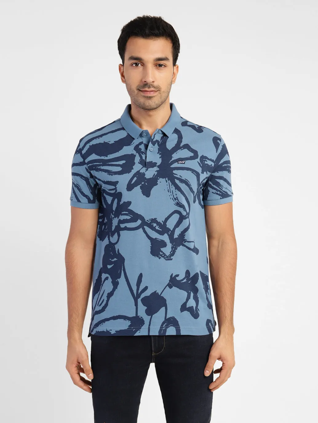 Men's Abstract Print Polo T-shirt Breathable Airflow Channels Durable Material