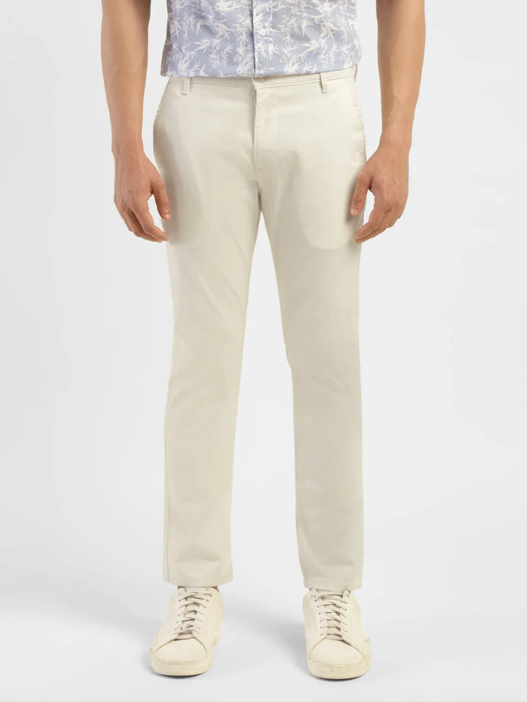 Men's Beige Slim Fit Chinos Wide fit