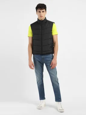 Convertible styles Polarized Sun Protection Men's Black High Neck Puffer Jackets