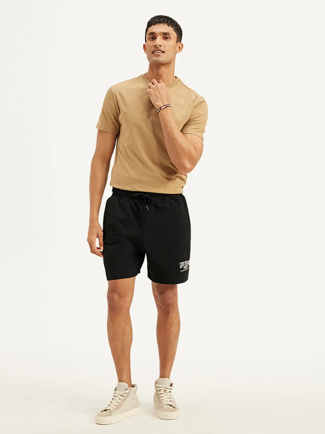 Subtle Charm Sport Flex Wear Men's Black Regular Fit Shorts