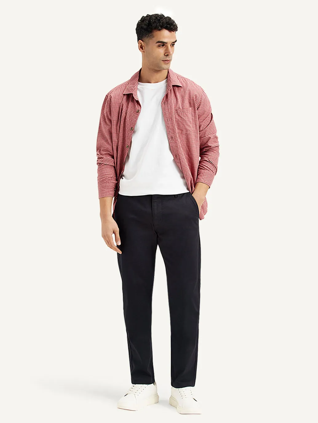 Seasonal Basic Men's Black Tapered Chinos