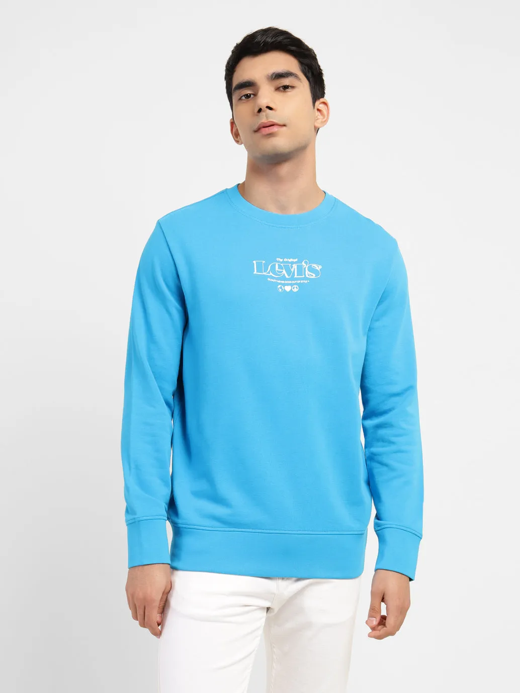 Cozy Mood Trendy Streetwear Men's Brand Logo Crew Neck Sweatshirt