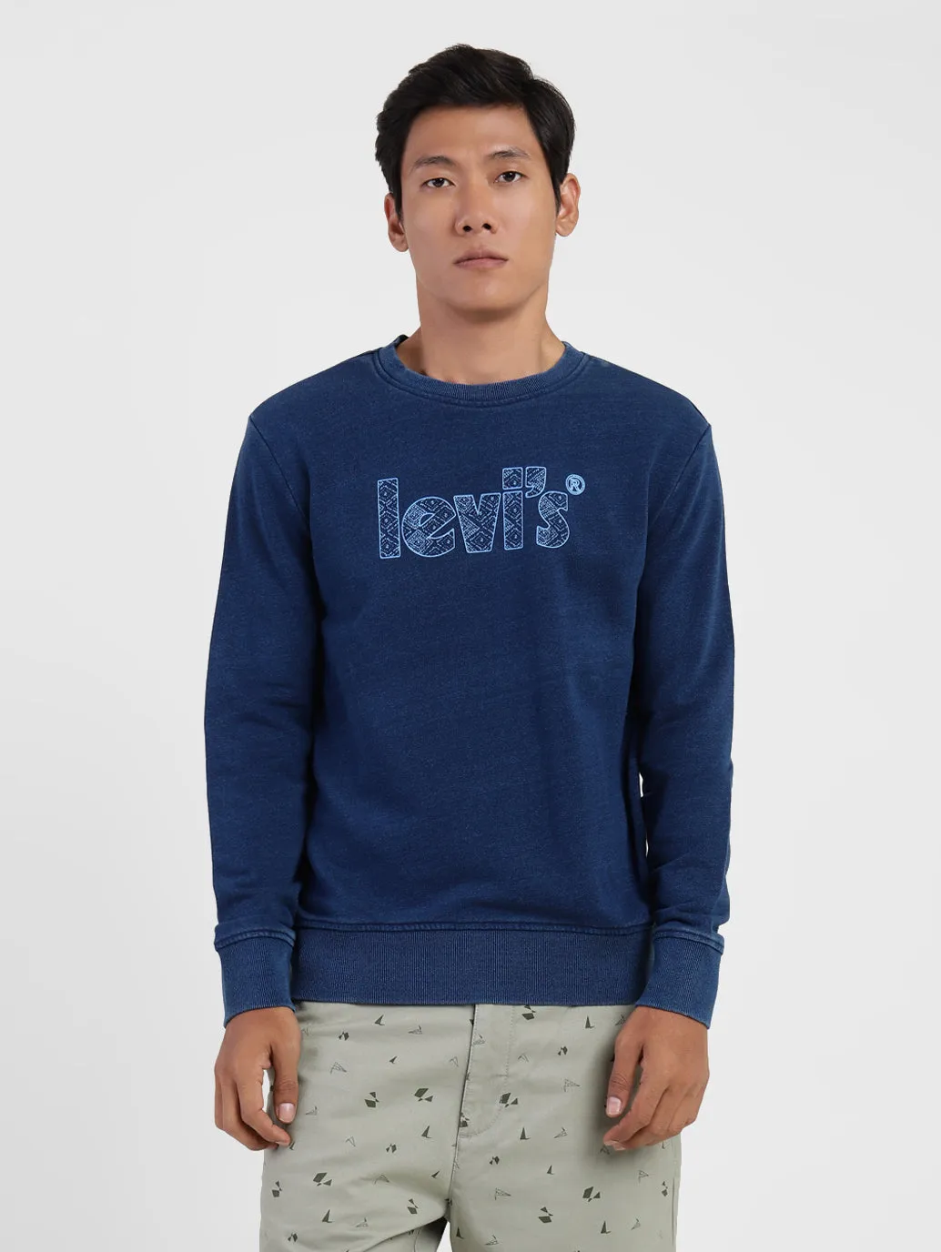 Cozy Street Men's Brand Logo Crew Neck Sweatshirt