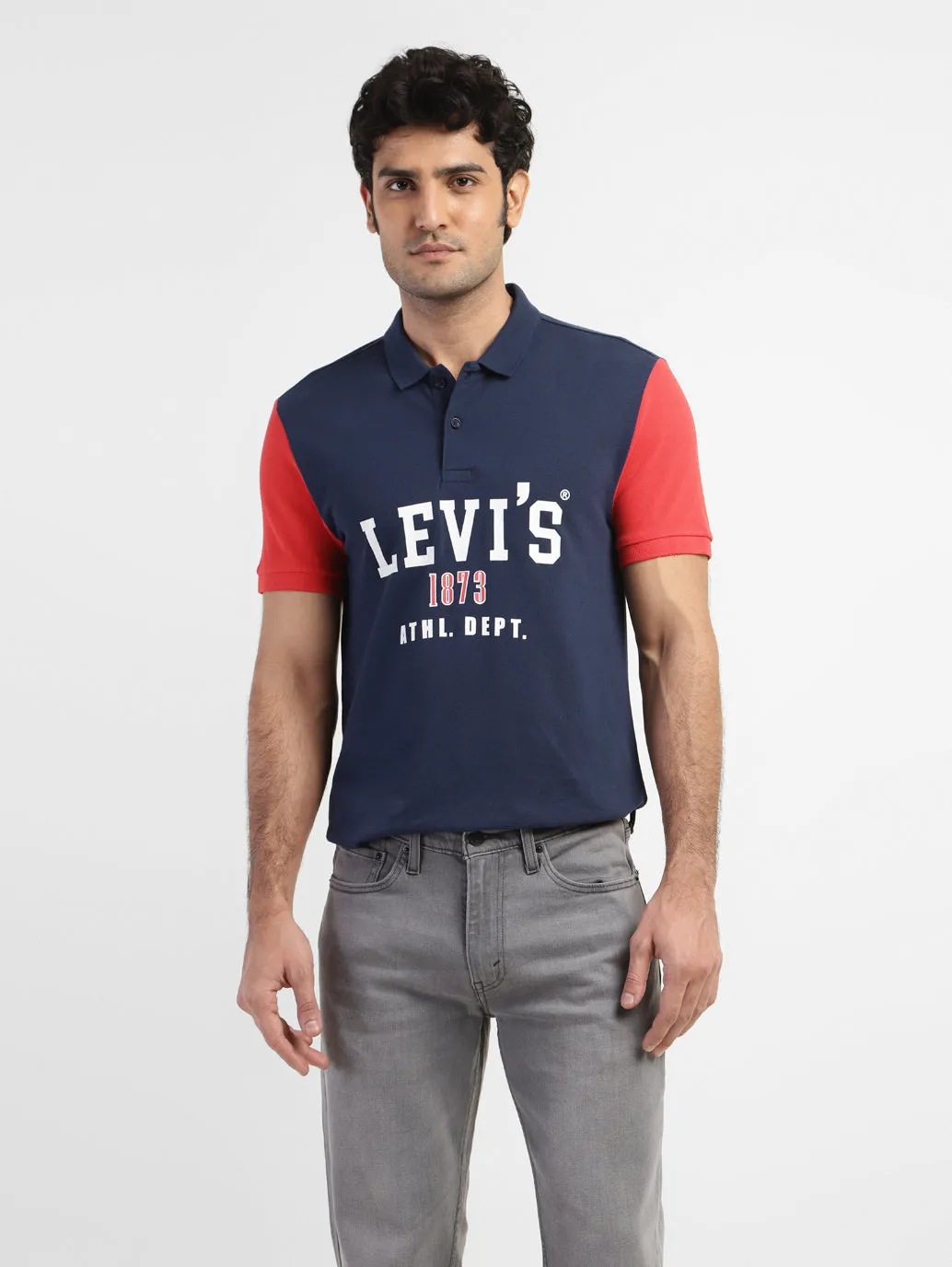 Tailored Silhouette Casual Wear Men's Brand Logo Polo T-shirt