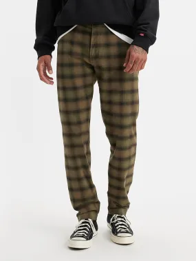 Vintage Wash Men's Checkered Brown Slim Fit Chinos