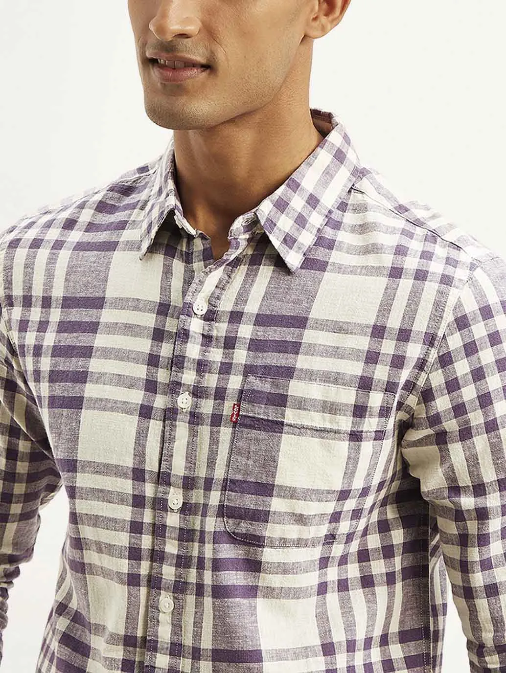 Men's Checkered Slim Fit Linen Shirt Formal Elegance Versatile Fit