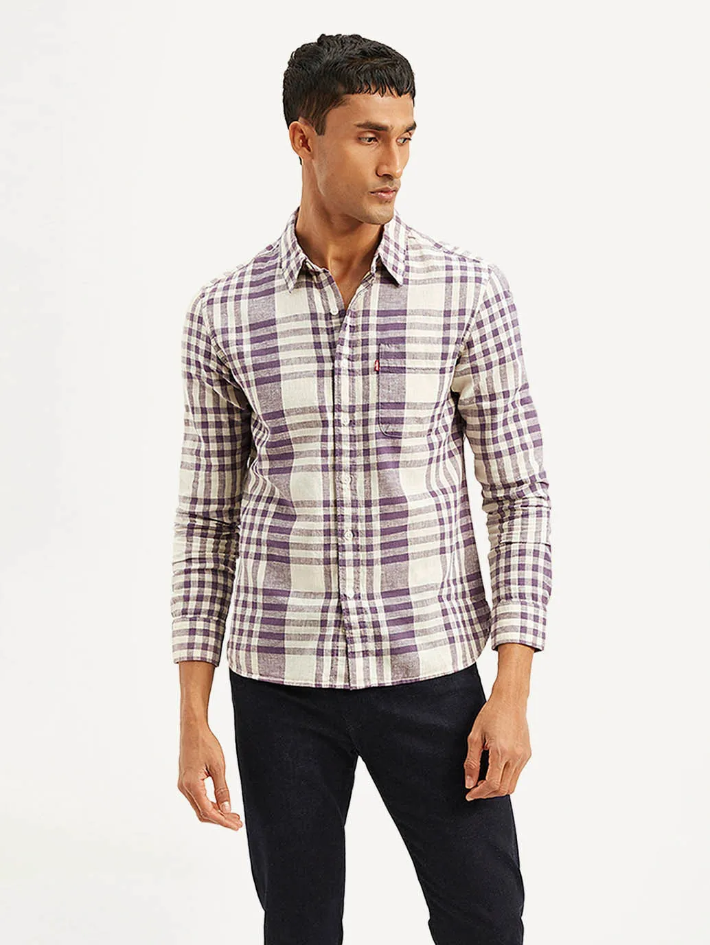 Men's Checkered Slim Fit Linen Shirt Fashion Statement Minimalist Design