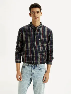 Men's Checkered Slim Fit Shirt Vibrant color