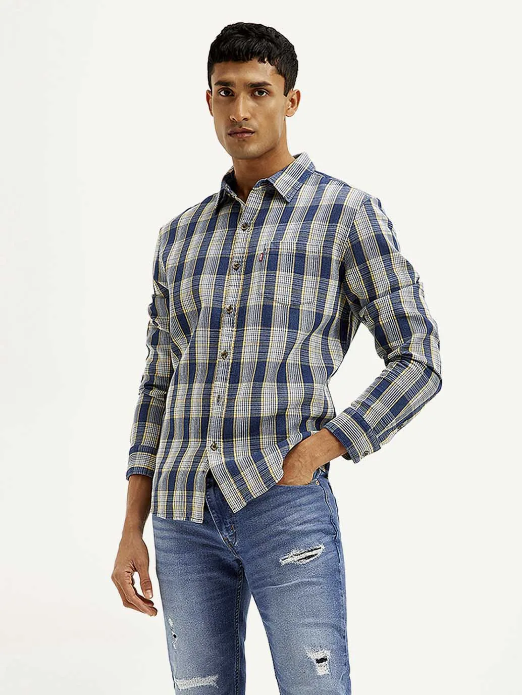 Modern Look Men's Checkered Slim Fit Shirt