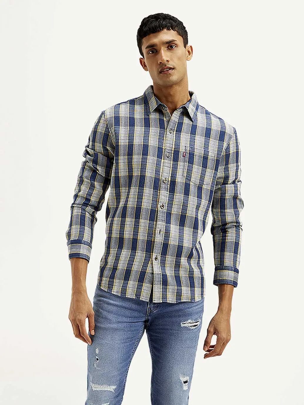 Edgy style Chill Fit Men's Checkered Slim Fit Shirt
