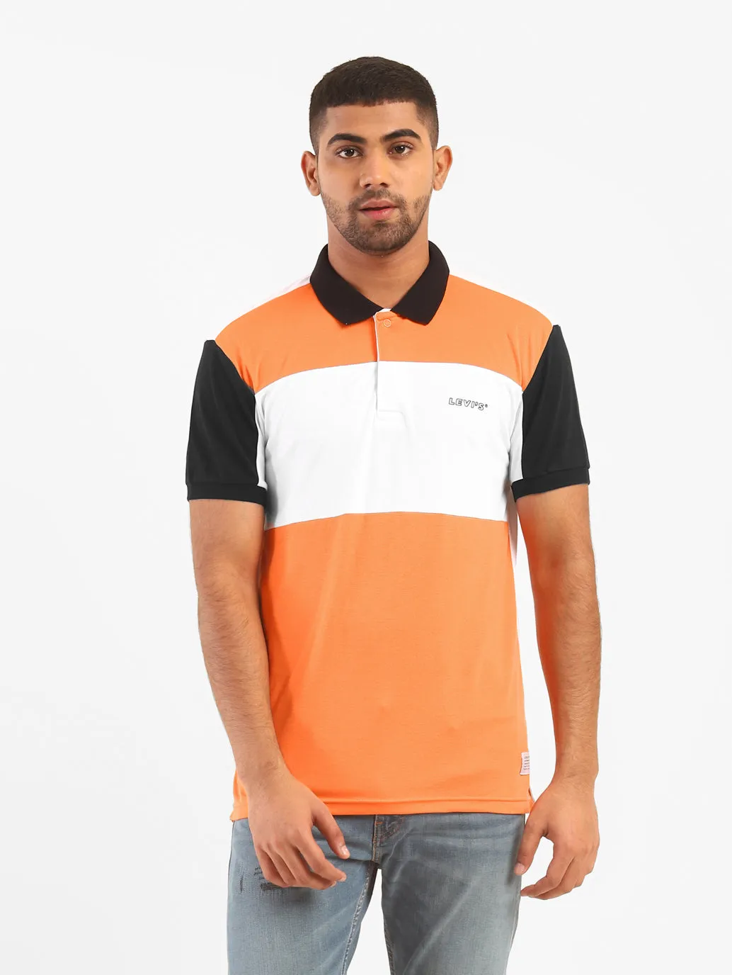 Minimalist Look Vibrant Comfort Men's Colorblock Polo T-shirt