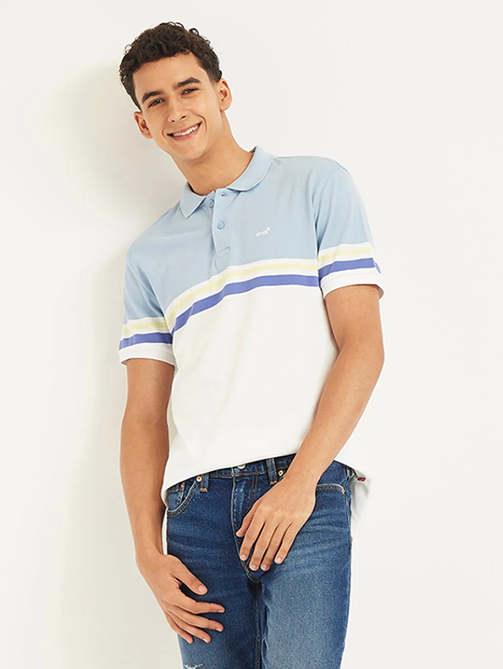 All-Day Fit Men's Colorblock Slim Fit Polo T-Shirt