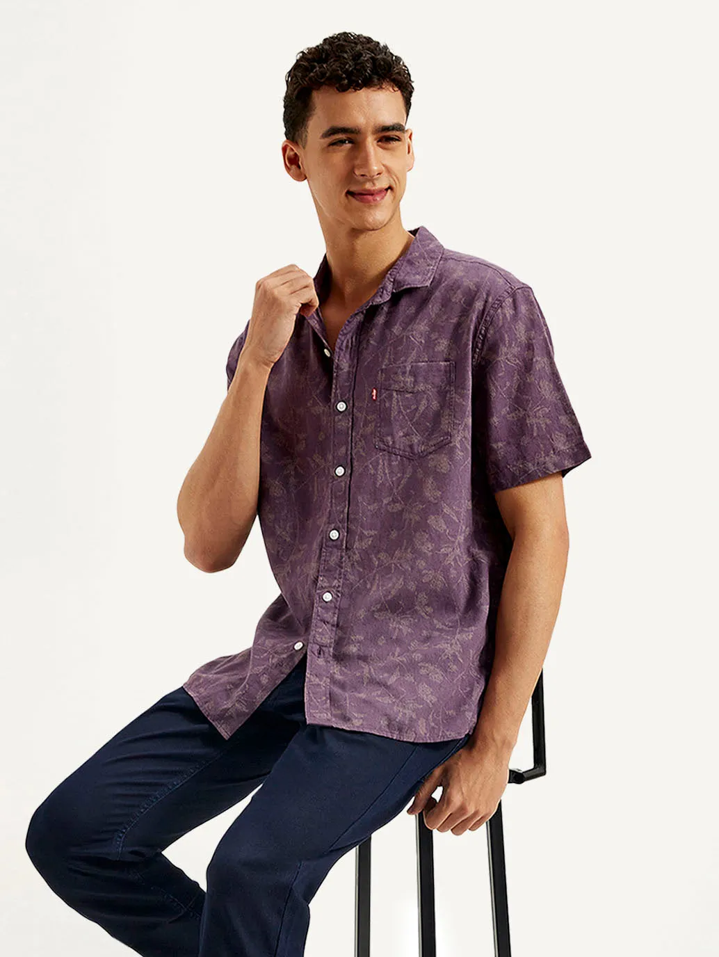 Perfect Wear Men's Floral Slim Fit Linen Shirt