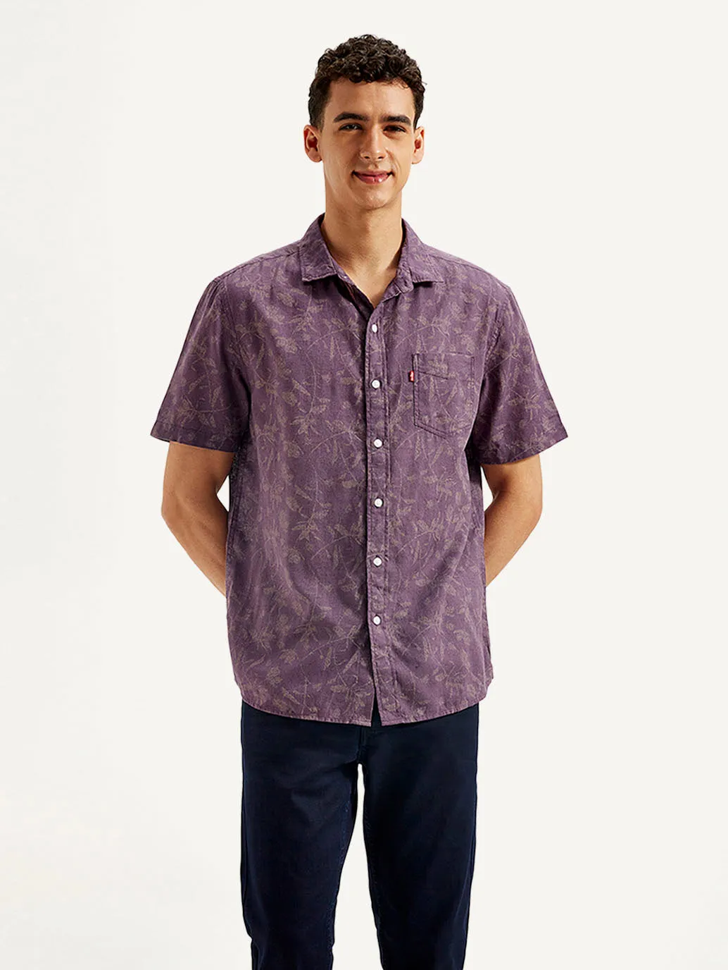 Casual Elegance Men's Floral Slim Fit Linen Shirt