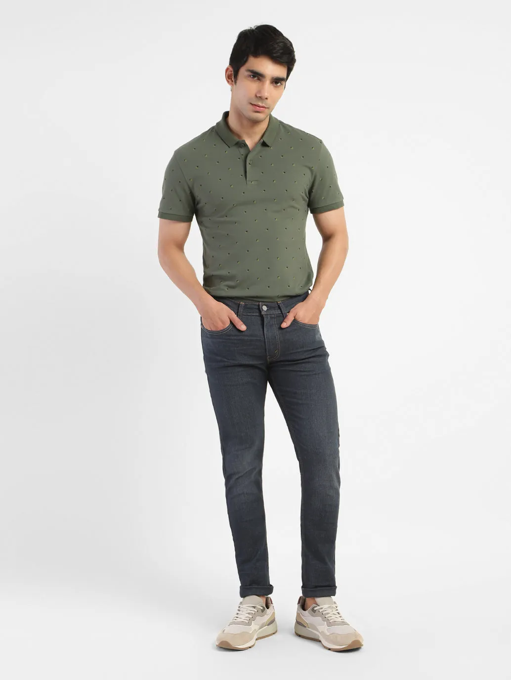 Summer Shirt QuickDry Material Men's Geometric Print Polo T-shirt