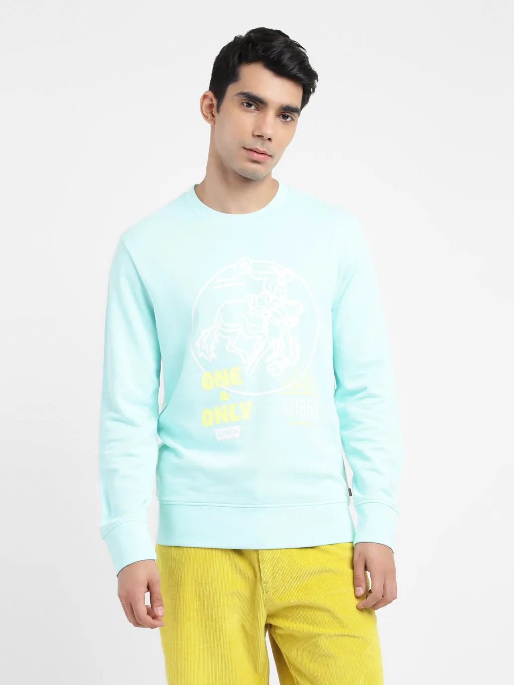 Urban Minimal Bright Colors Men's Graphic Print Crew Neck Sweatshirt