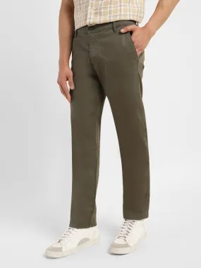 Men's Green Loose Fit Chinos Snug Fit Stable Shape
