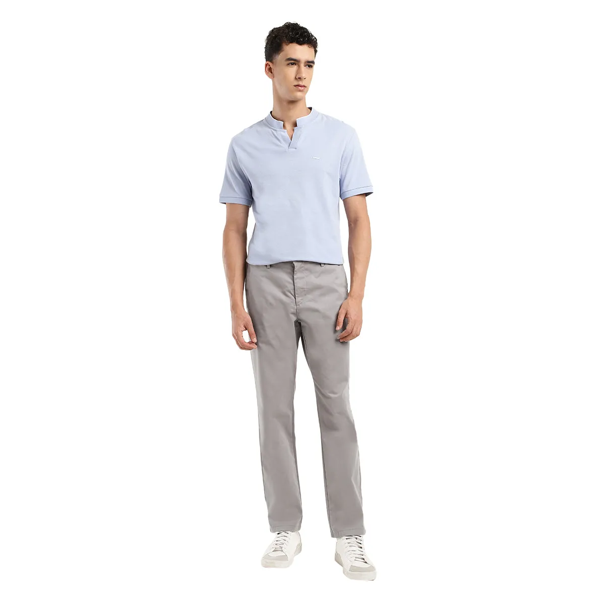 Comfy Movement Men's Grey Tapered Chinos