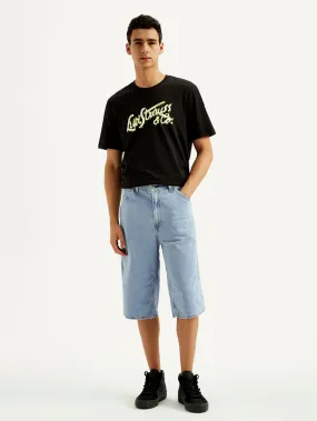 Fashionable Look Men's Light-Blue Loose Fit Shorts