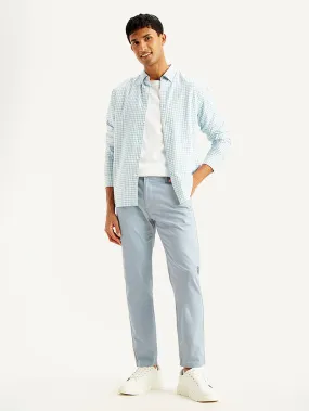 Reinforced Seams Men's Light Blue Tapered Chinos