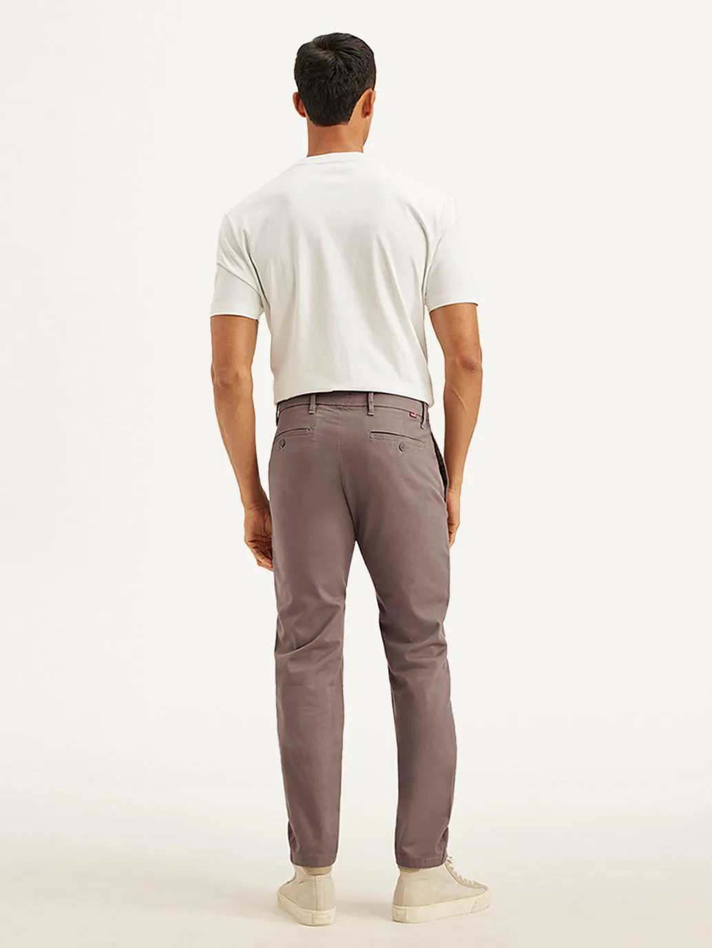 Men's Mauve Tapered Trousers Comfy Material Frayed hem