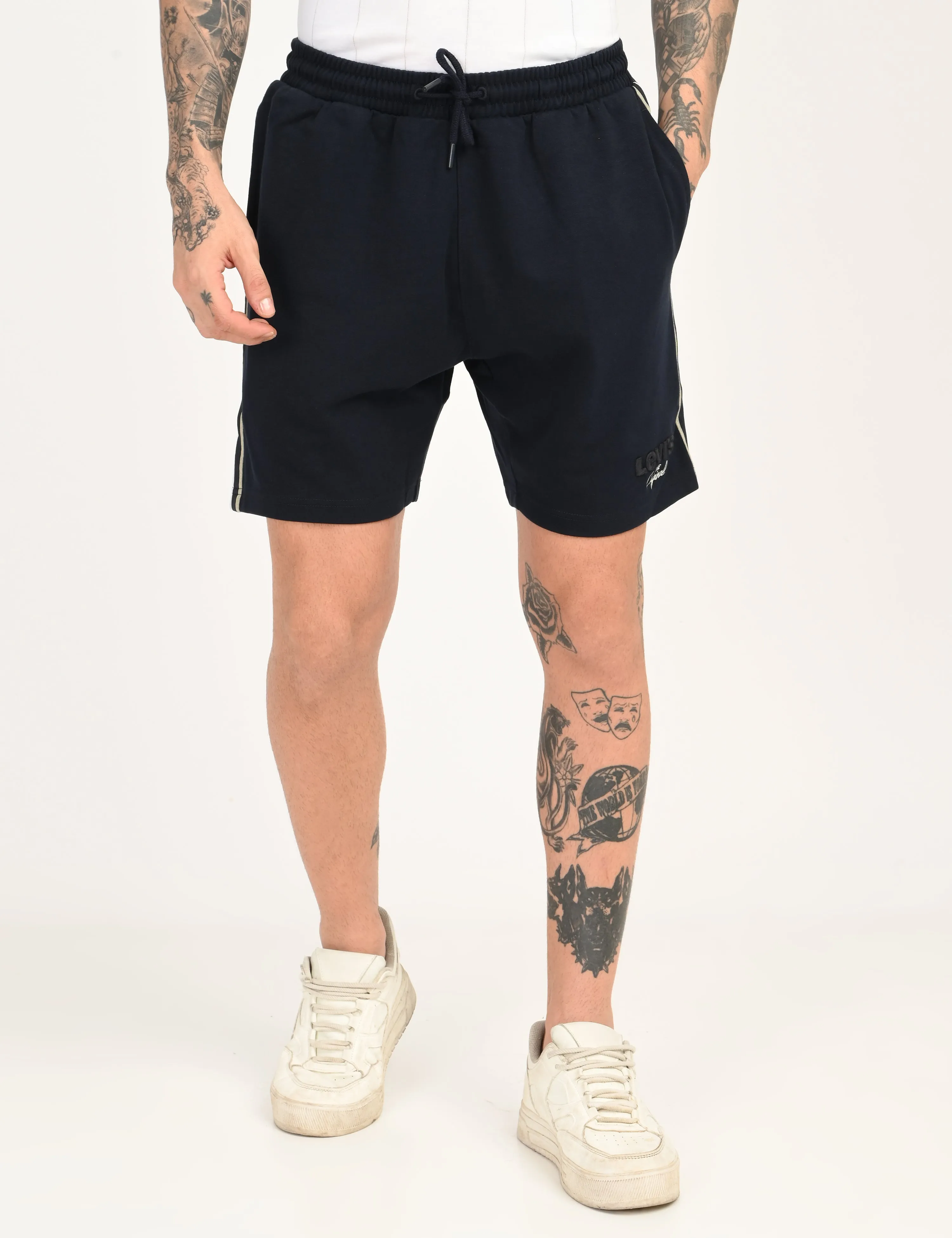 Men's Navy Regular Fit Shorts Odor Resistant Finish rooftop party look