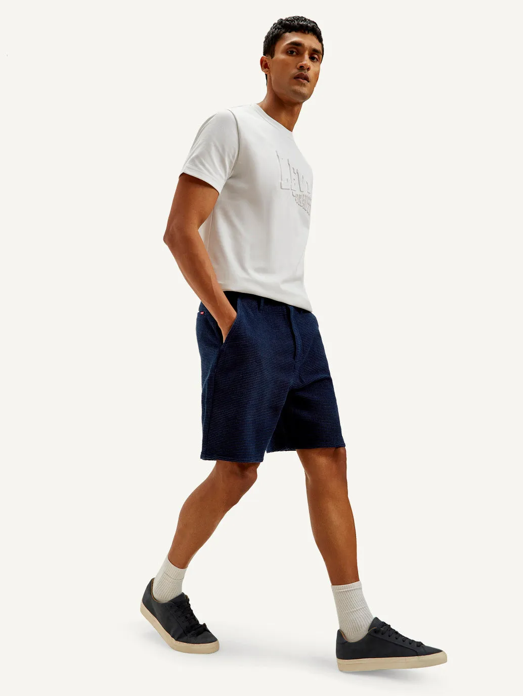 Men's Navy Tapered Shorts Hot Weather quick-drying