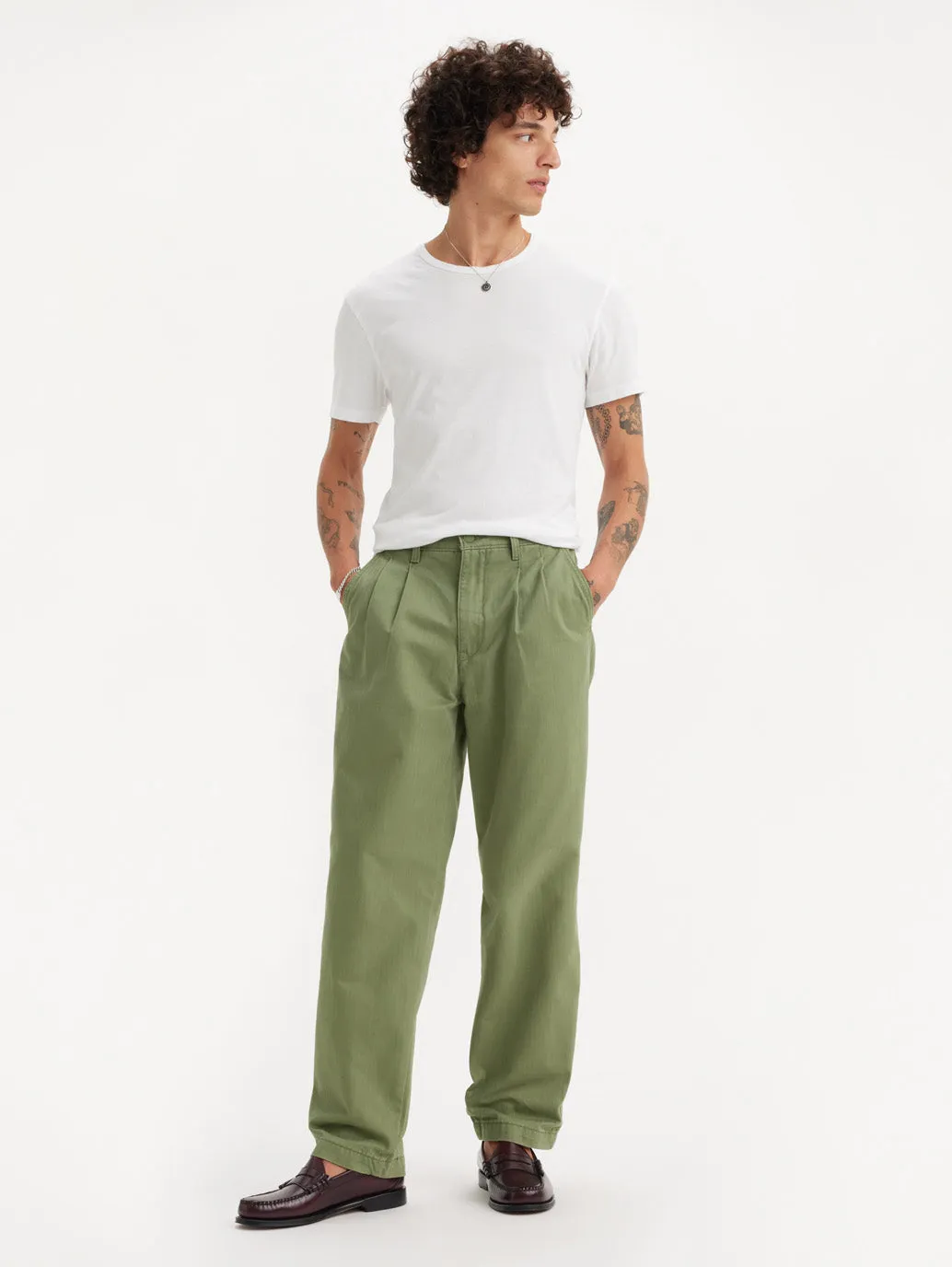 Men's Olive Regular Fit Chinos sporty wear