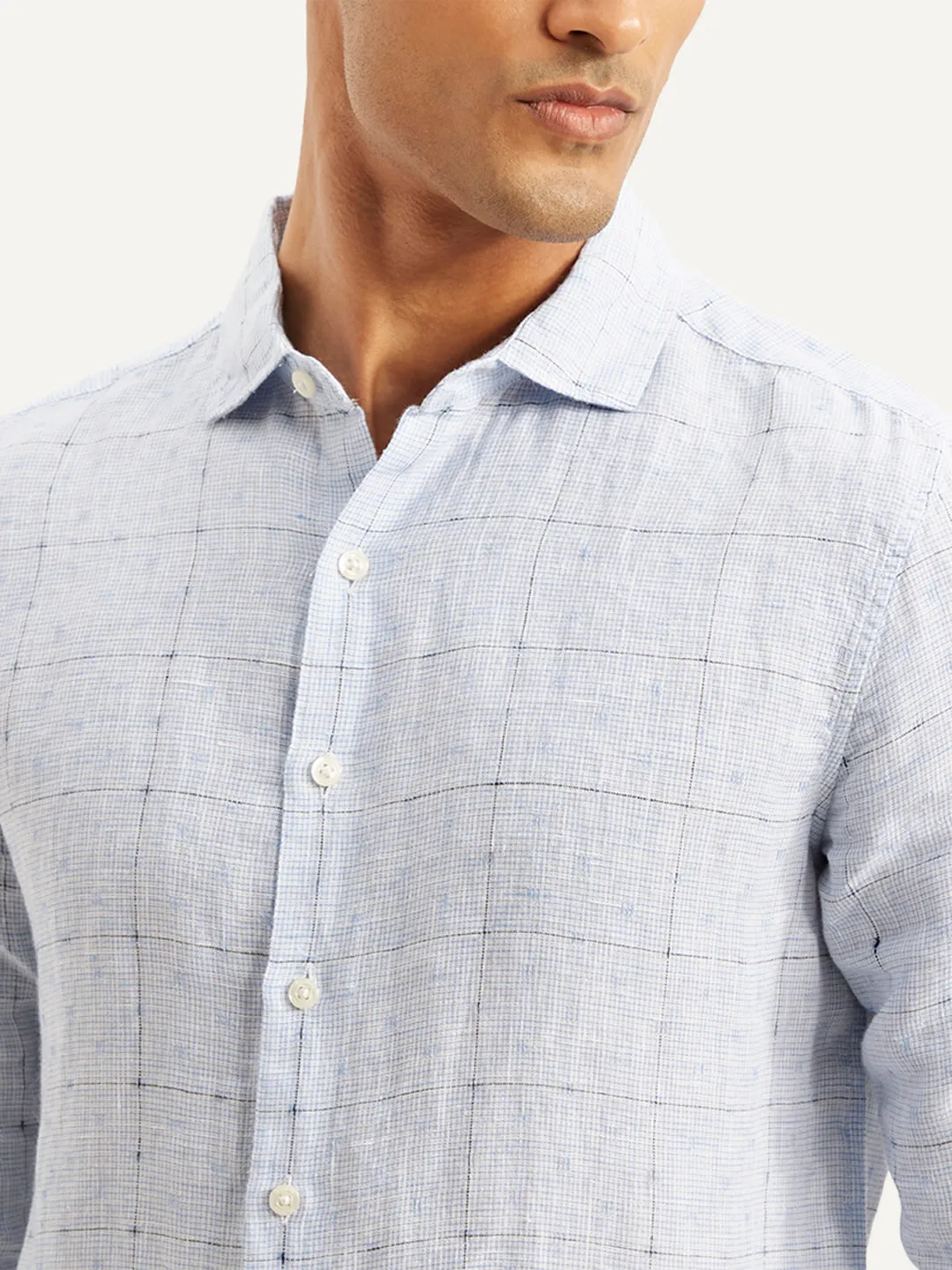 Relaxed Comfort Non Iron Fabric Men's Redloop Checkered Slim Fit Shirt