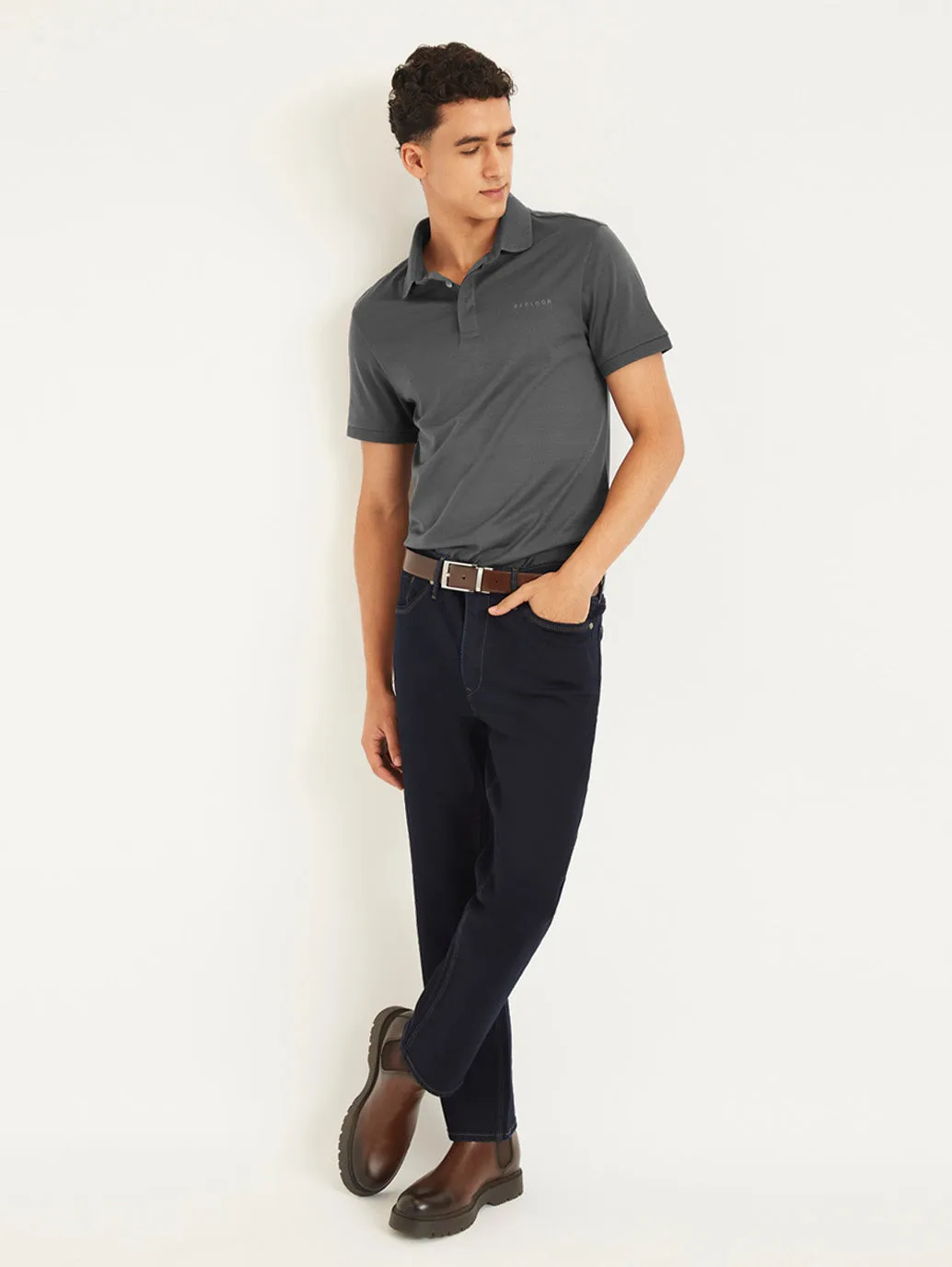 Men's Redloop Solid Slim Fit Polo T-Shirt OdorControl Treatment Breathable Jersey