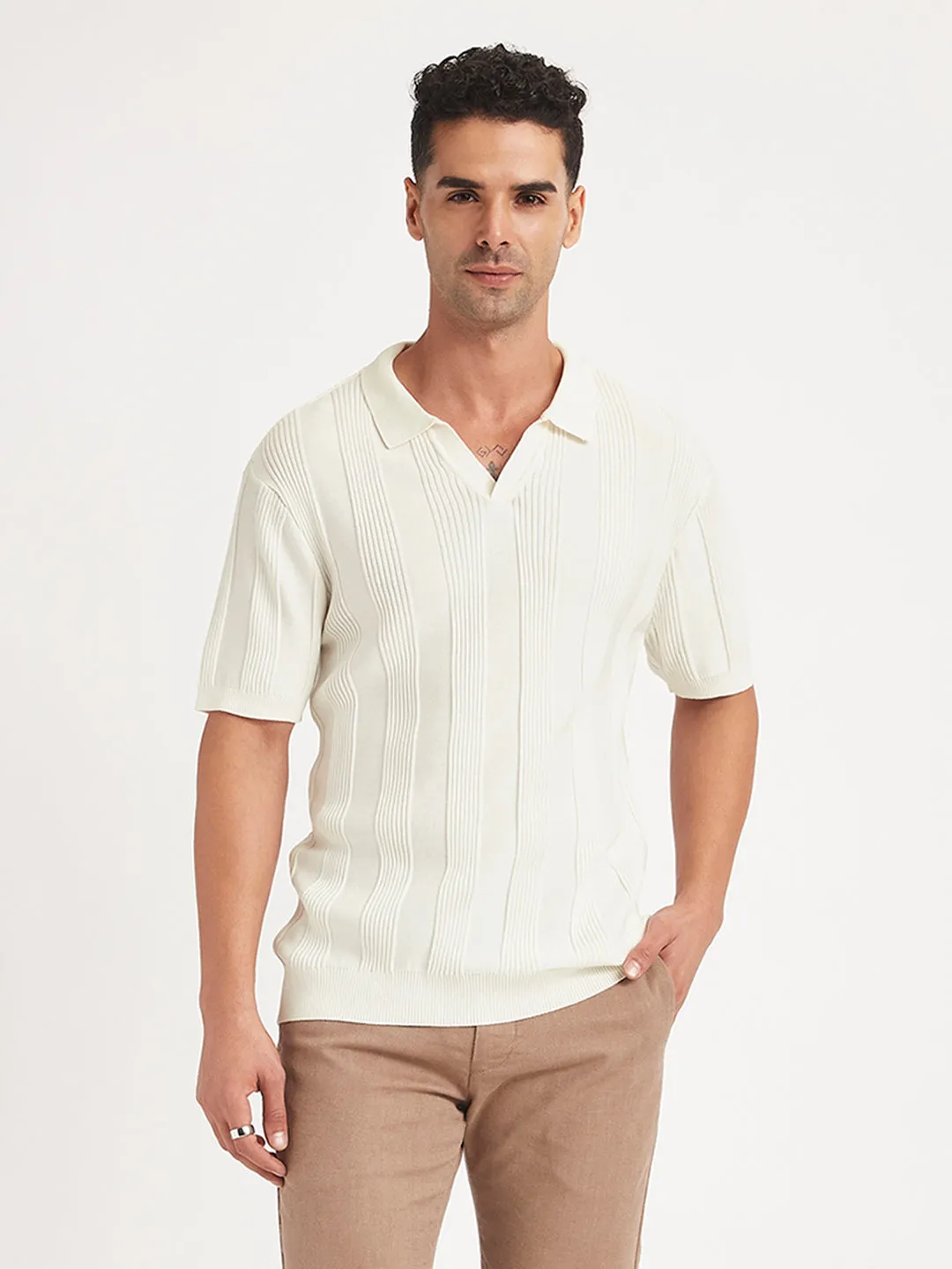 Men's Redloop Striped Slim Fit Polo T-Shirt Modern Comfort