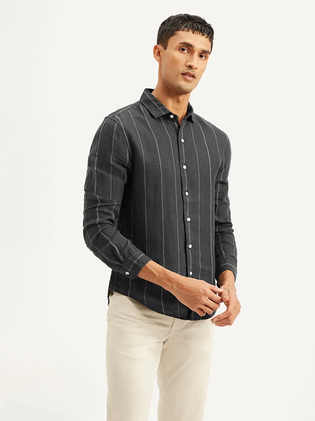 Men's Redloop Striped Slim Fit Shirt Bold Pattern Light Comfort