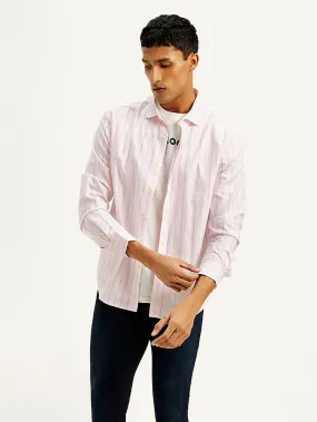 Seasonal Style Sophisticated Elegance Men's Redloop Striped Slim Fit Shirt