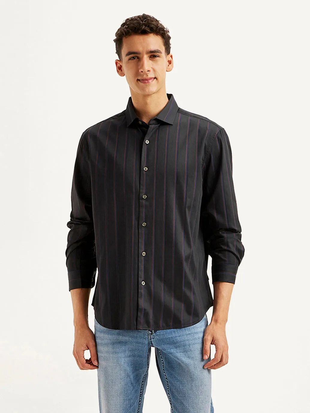 Essential Layer Men's Redloop Striped Slim Fit Shirt